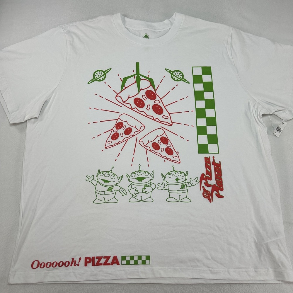 Disney Toy Story Pizza Planet Shirt Mens 3XL White Alien Ooooooh Pizza Tee
